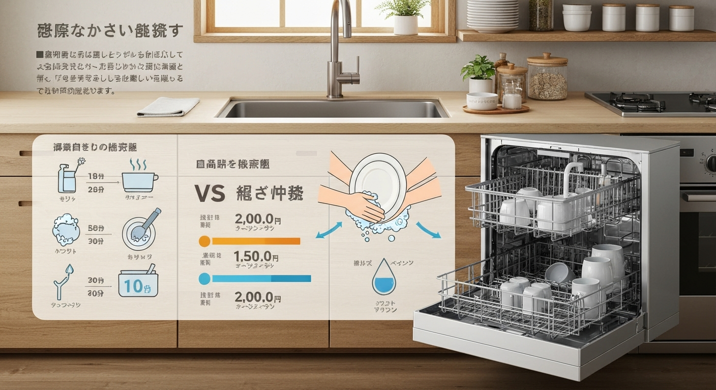 食洗機の節水効果イメージ